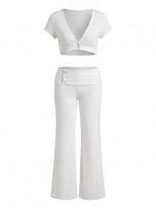 Women Two-Piece Outfits - White - View 5