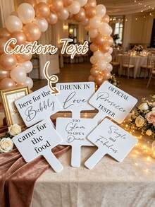 Custom Wedding Photo Booth Props, Fun Wedding Party Handheld Photo Signs, Bachelorette Party Bride Shower Photo Props, Reusable Wedding Reception Decoration Selfie Signs - Multicolor - View 2