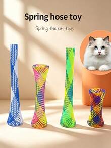 60/50/30/40//20/18/16/14/12/10/6/4/2pcs Random Color Plastic Spring Cat Toys, Interactive Cat Toys Suitable For Scratching, Biting And Chasing, Great Gift For Cats And Dogs, Ideal Choice For Valentine's Day Gift - Multicolor - View 9