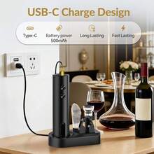 1 buah Pembuka Botol Anggur Elektrik, Pembuka Botol Elektrik Otomatis Isi Ulang USB 500mAh, Aksesori Anggur, Pembuka Elektrik, Cocok Untuk Rumah, Dapur, Pesta Dan Pernikahan - MultiWarna - View 5