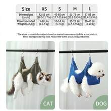 Pet Hammock Style Nail Clipping Support Rack, Cat Dog Grooming Fixing Hammock Bag With 2 Hooks, Cat Grooming Cleaning Fixing Rack - Multicolor - View 5