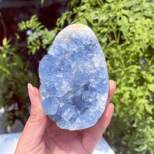 Celestite Crystal Cluster, Crystal Crafts DIY, Home Decor, Add A Unique Atmosphere To Your Home, Birthday Gift - Blue and White - View 15