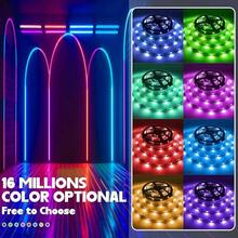 Acosh Neon Dây đèn LED RGB đổi màu USB 12LEDs/M 5V kèm điều khiển từ xa, phù hợp cho phòng ngủ, nhà bếp, tiệc tùng, trang trí nhà cửa - Dây đèn LED RGB+Điều khiển từ xa 44 phím - Xem 5