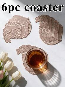 12pcs, Gold Hollow PVC Drink Coasters, Washable Table Accessories, Non-Slip Tableware Mats, Breathable Heat Dissipation Cup Holders, Lightweight And Easy To Store, Suitable For Restaurants, Cafes, Homestays, Compatible With Afternoon Tea, Holidays, Parties, Gatherings, Birthdays, Weddings, Dinner Parties. - Multicolor - View 14