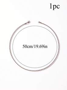1pc/2pcs/3pcs Fashion Street Simple Style Stainless Steel Men's Chain - Silver - View 10