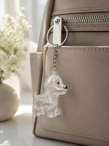 1/5/10pcs Transparent Acrylic Pet Hair Memorial Bottle With Keychain, Portable Cartoon Dog Hair Storage Container, Pet Hair Preservation Memorial Capsule, Pet Memorial Gift, Transparent Pet Hair Collection Storage Box - Transparent - View 6