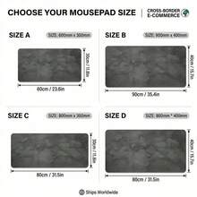 Large Gray Rubber Mouse Pad Marble Texture XL Office Gaming Home Workspace Durable Desk Mat Keyboard Pad Marble Design - Gray Texture - View 7