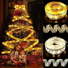 LED Christmas String Lights, Indoor Fairy Lights, Battery Powered, Christmas Tree Decoration Accessories, Christmas & New Year Gift Decoration - Christmas Ribbon Light String - View 4