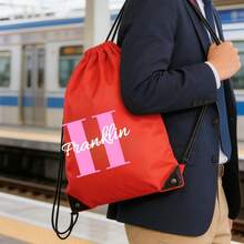 Personalized Drawstring Sports Backpack With Lightweight Drawstring Bag,Custom Your Name,Unisex, Ideal For Outdoor Sports,Leisure Travel,Daily Fitness - Multicolor - View 3