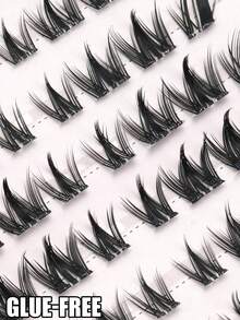 80PCS Glue Free Cartoon False Eyelashes, Natural And Lightweight, Single Cluster Segmented Eyelashes, Suitable For Beginners, Suitable For All Places, Eyelashes, False Eyelashes, Glue Free Eyelashes - C - View 5