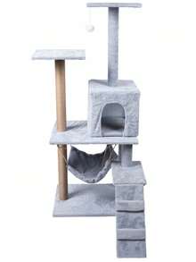 Aseto 4 Level Cat Tree Tower Scratching Post Scratch Post Multi Activity Play Centre Condo Bed House Ladder Steps Interactive Hanging Toy Observation Platform Scratch Scratching Furniture Claw Grinding Kitten - one-size - View 2