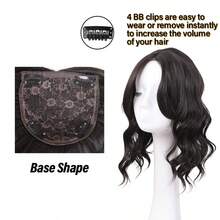 14 Inch European And American Synthetic Hair Topper With Bangs, Scalp Coverage Hairpiece, Water Topper Hair Clip Hair Accessory - Black - View 5