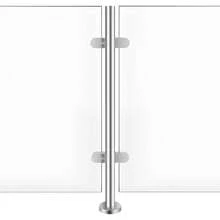 YUNRUX 304 Stainless Steel Cylindrical Middle Post, Brushed No‑Drill Clamp Railing Post 176.37Lbs Max Load‑Bearing For Stair Balcony Terrace - AS SHOWN - View 3