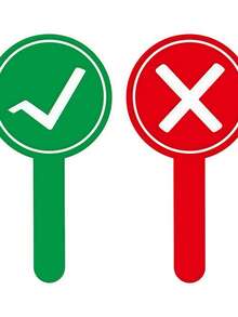 1pc/2pcs Classroom Feedback Handheld Board, Front/Back/Up/Down/Pass/Stop/Yes/No Answer Indicator - Teaching Tool For Student Engagement And Feedback (1 Design, One Side Red, One Side Green) Back To School - A - View 6