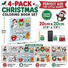 Buku Mewarnai Natal - Buku Mewarnai Dewasa yang Menyenangkan & Menggemaskan, 24 Halaman, Mewarnai untuk Meredakan Stres: Hadiah Sempurna untuk Pecinta Mewarnai (Mewarnai Ruang Nyaman), Ideal untuk Natal, Halloween dan Ulang Tahun, Hadiah Pesta, Hadiah Kembali ke Sekolah - MultiWarna - View 3