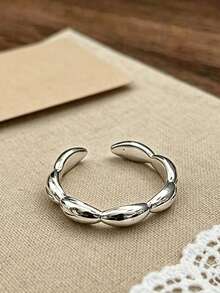 1pc Minimalist 7-Grain Rice Open Ring, Luxury Personalized Fashion Adjustable Design, Exquisite Gift Ring - Multicolor - View 4