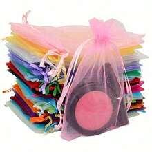 10/50pcs Organza Gift Bags, Jewelry Bags, Small Mesh Drawstring Bags, Wedding Gift Bags, Bracelet Packaging Bags, Transparent Jewelry Small Gift Bags - Multi-color - View 7