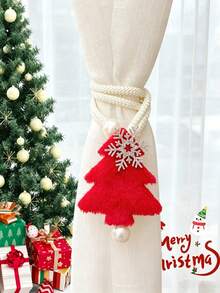 4pcs/2pcs Christmas Tree Snowflake Curtain Tiebacks, Easy To Store Curtain Tie Ropes, Suitable For Sheer Curtains, Fabric Curtains Decoration And Holiday Atmosphere Decoration, Christmas Gift - Christmas Tree Curtain Tiebacks - View 10