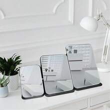 Foldable Makeup Mirror, Suitable For Vanity, Easy To Store, Space-Saving. Also Suitable For Bathroom And Student Dorm. Portable Desktop Makeup Mirror - Black - View 3