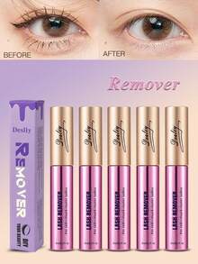 Desliy Eyelash Glue Remover 5/4/3/2/1pcs, Cairan Penghapus Lem Bulu Mata Berbasis Minyak yang Lembut dan Cepat Larut, Cocok untuk Pemula Ekstensi Bulu Mata DIY, Cocok untuk Semua Jenis Kulit, Kemasan Kotak Kertas Hadiah, Cocok untuk Diberikan kepada Teman - Lilac Purple - View 1