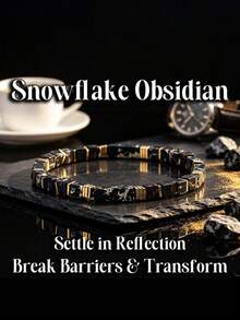 Intuition Symbolism Labradorite & Black Agate 4mm Beaded Bracelet, Wards Off Negative Energy, Vintage Style Natural Stone Spiritual Jewelry, Suitable For Daily Wear - Multicolor - View 1