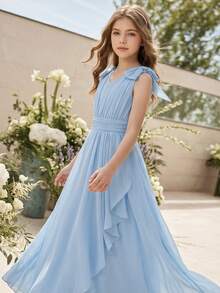 Tween Girls Extended Size Partywear - Blue - View 1
