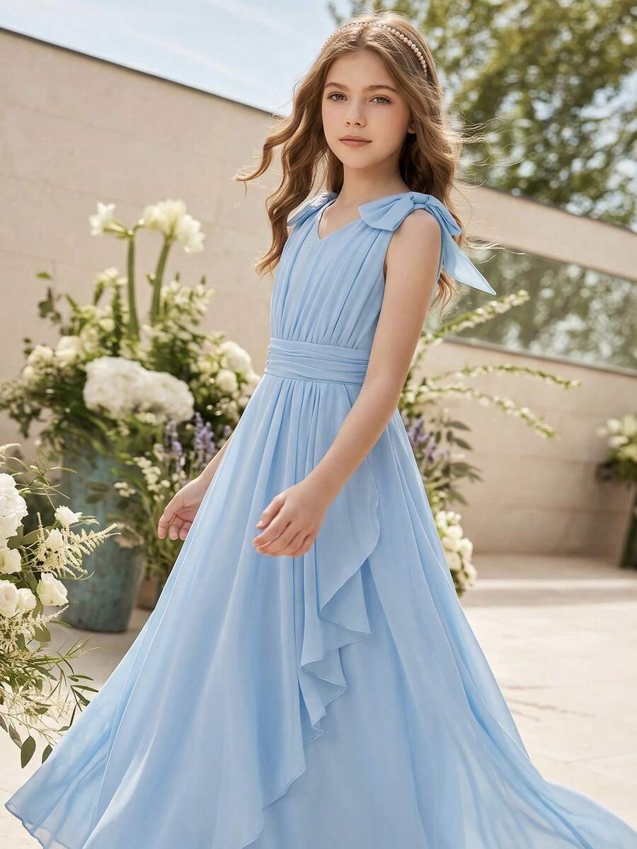 Tween Girls Extended Size Partywear - Blue - View 1