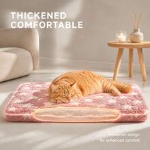 Pet Sleeping Mat For Cats And Dogs, Soft And Comfortable Pet Pad, Foldable And Easy To Store, Non-Slip And Durable, Warm Resting Mat, Suitable For Indoor Sofa And Bedroom, Cat Bed And Dog Bed Mat - Pink - View 2