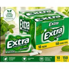 Bloom Nutrition Extra Spearmint Sugar Free Chewing Gum Bulk Pack, 15 Pieces, 10 Packs - Chewing Gum - View 1