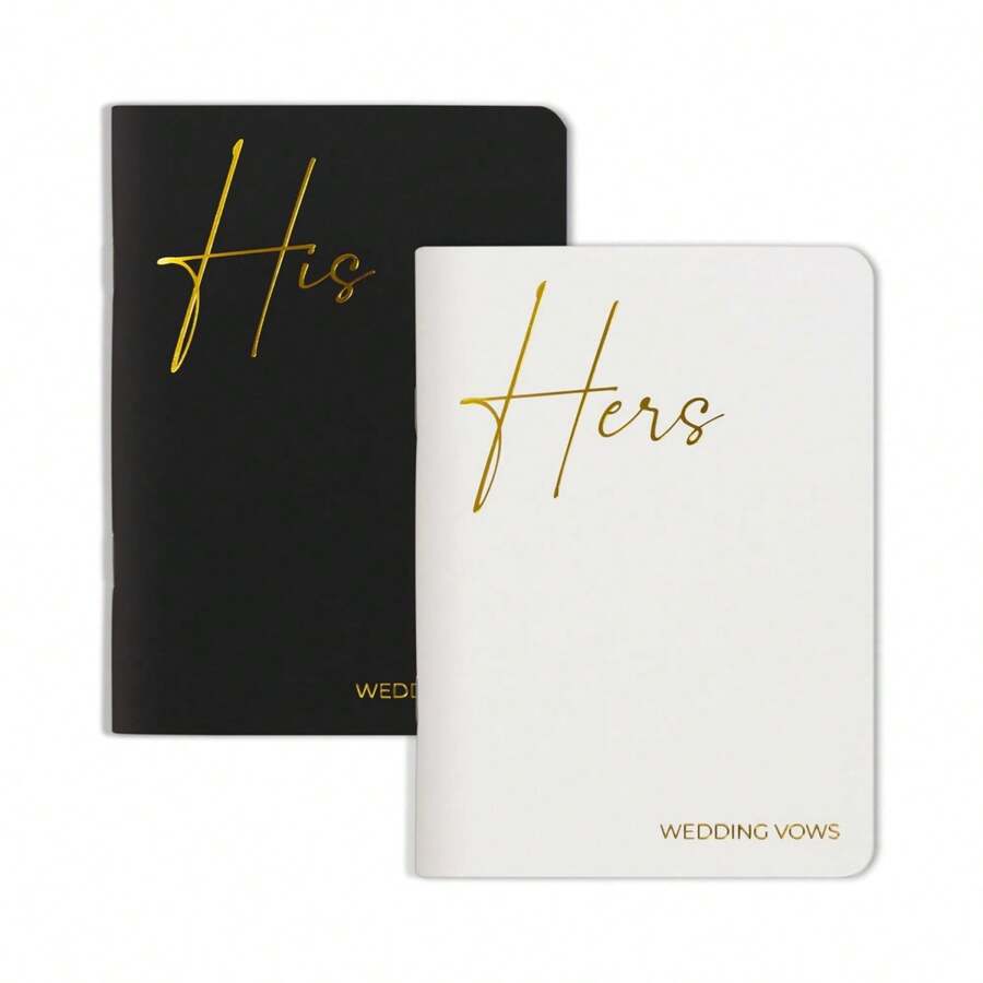 Men's And Women's Vow Book, Hot Stamped Wedding Vow Book, Essential For A Perfect Wedding Ceremony - Eternal Elegance, Back To School Season - one-size - View 1
