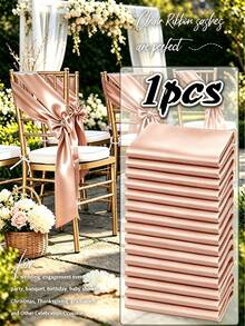 50pcs Satin Chair Sash Bows, Universal Chair Covers Suitable For Wedding Reception, Dining Room, Party, Hotel Events Decoration (5.9 X 102 Inches) - Multicolor - View 15