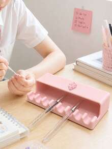 Light-Shielding Nail Art Pen Holder,Strawberry Decor 8-Grid Nail Brush Holder,Comes With Nail File,Manicure Tool Organizer,Anti‑Light Nail Brush Rest Organizer,Manicure Tool Rack For Nail Tech,For Salon & Home Use - Multicolor - View 9