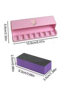 Light-Shielding Nail Art Pen Holder,Strawberry Decor 8-Grid Nail Brush Holder,Comes With Nail File,Manicure Tool Organizer,Anti‑Light Nail Brush Rest Organizer,Manicure Tool Rack For Nail Tech,For Salon & Home Use - Multicolor - View 11