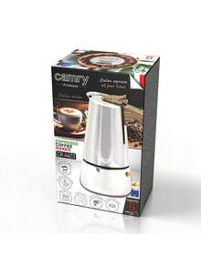 CAMRY Espresso Maker, Stovetop Espresso Pot, Coffee Percolator - Classic Design, Durable Construction, Compact - Silver - View 11