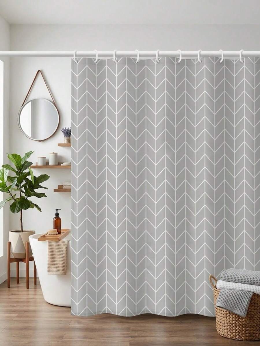 Nordic Simple Grey Solid Color Thick Bathroom Shower Curtain, Waterproof And Anti Mildew, For Toilet Partition/Window Decoration Use Home Bathroom Decor Fall Decor Bathroom Accessories Back To School