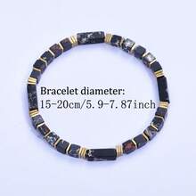 Intuition Symbolism Labradorite & Black Agate 4mm Beaded Bracelet, Wards Off Negative Energy, Vintage Style Natural Stone Spiritual Jewelry, Suitable For Daily Wear - Multicolor - View 2