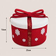 1pc/Christmas Style Hand-Woven Storage Basket, Home Living Room Storage Box, Desktop Organizer For Sundries And Snacks, Suitable For Christmas, Home Decor, Indoor/Outdoor, Party/Party Decoration, Christmas Room Decoration, Christmas Gift, Christmas Party Gift - Multicolor - View 14