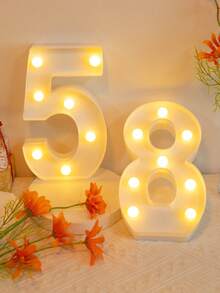 1pc 21cm White Luminous Letter Light, LED Letter Lamp,Light Up Alphabet Letters, Battery Operated DIY Spelling Letter Lights For Celebration, Indoor Room Decoration, Wedding Proposal Decoration, Birthday Party Decoration Letter Light Board - White - View 10