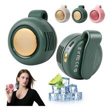 Ventilador eléctrico portátil silencioso mini sin aspas, ventilador con clip para camisa, ventilador de cuello manos libres de 3 velocidades, adecuado para uso al aire libre, viajes, oficina, accesorio de viaje, regalo, capacidad de batería: 1000mAh - Con clip - Ver 14