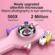 PANDA Handheld Portable Digital IPS Color Screen Magnifying Glass, High-Definition Macro Lens, Eye-Friendly Educational Cartoon Toy Camera, 180° Rotating Lens, Supports Photo And Video Recording, Explore Nature, Observe And Record Details, Built-In LED Light, Simple Focus - Green - View 5