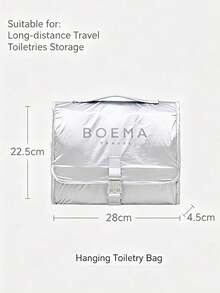 1PC Modern Minimalist Ins‑Style Nylon Rectangular Hanging Cosmetic Bag, Letter Print Buckle Closure, Hand‑Carry Hanging Multi‑Compartment Large‑Capacity Makeup Toiletry Organizer For Daily Home Use, Holidays, All‑Season Outings Perfect Gift Choice - Multicolor - View 18