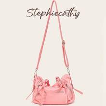 STEPHIECATHY Women's Shoulder Bag, Washed PU Faux Leather Small Handbag, Casual Crossbody Bag For Daily Commute, School, Travel, Summer, Peach Pink - Coral Pink - View 8