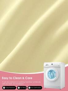 HONEYMOON 1pc Solid Color Soft Fitted Sheet, 100% Polyester Fabric, Lightweight Cloud-Like Touch Bedding Mattress Cover, Fits 9-12 Inch Deep Mattress, Soft Breathable Machine Washable, Shrink-Resistant, Fade-Resistant, All Season, Different Sizes Suitable For Home And Dorm, Back To School Dorm Essential, Light Yellow - Light Yellow - View 5