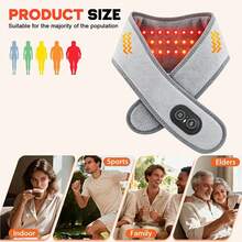Rechargeable Neck And Shoulder Heat Massage Device, Neck Red Light Therapy With 660nm And 850nm Red Light, Vibrating Massage For Shoulders, Neck And Back, Neck Trapezius Muscle Massager, 3-Level Heating And Massage Functions, Deep Massage For Shoulders And Neck, Relieves Pain, Suitable As A Gift For Parents And Elders - View 10