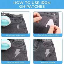 5/10pcs Iron-On Patches, Clothing Repair Adhesive Patches, Strong Adhesive Patches, Used For Clothing Repair And Decoration, Size 9.5x12.5cm - Multi-color - View 6