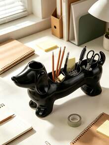 Cute Minimalist Dachshund Shaped Bathroom Storage Box Toothbrush Holder - Dachshund Electric Toothbrush Holder Storage Rack, Toothpaste Makeup Brush Storage Base, Cute Storage Base Bracket, Suitable For Electric Toothbrushes And Toiletries, Perfect Gift For Friends, Family, Classmates, Best Friends, Colleagues, Practical Gift For Back To School, Teacher's Day, Birthday, Also An Elegant Choice For Decorating Room, Bedroom And Home - Multicolor - View 2