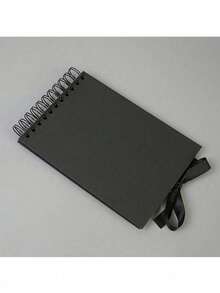 Black Anniversary Photo Album, Travel Journal, Various Check-In Records, Meaningful Notebook, Suitable For Wedding Guest Book And Anniversary Kraft Paper Photo Album, Family Photo Album - Suitable For Handmade Paper, Christmas Gift - Multicolor - View 3