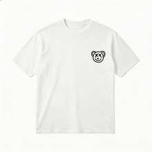 Oversized Fit, Women, Premium Cotton, Short Sleeve, Cute Bear Graphic, Crew Neck, Soft Breathable Fabric, Casual Summer Streetwear - White - View 2