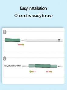 1pc Silicone Handwriting Pen Grip Protective Cover, Compatible With Apple Pencil 1st/2nd Generation - Multicolor - View 6