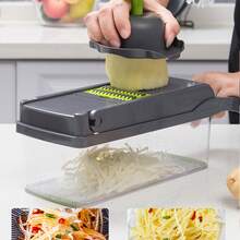 1pc Vegetable Onion Chopper, Multi-Function Vegetable Cutter, Food Processor, Onion Chopper With Strainer Basket, Carrot Garlic Chopper With Container, Kitchen Tool, Kitchen Accessory, Suitable For Home/Restaurant Fast Processing - White - View 7
